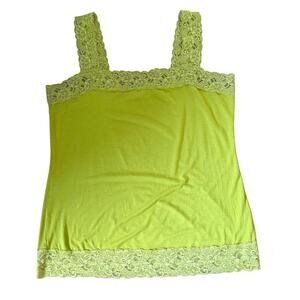 Halogen Y2K Style Lace Cami Tank Top SZ XL Stretch Square Neck Bra Friendly